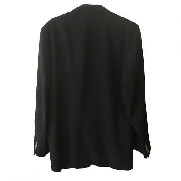 MEZZROW MEN'S BLACK 100% WOOL SUIT JACKET SIZE T44 - Picture 2 of 7